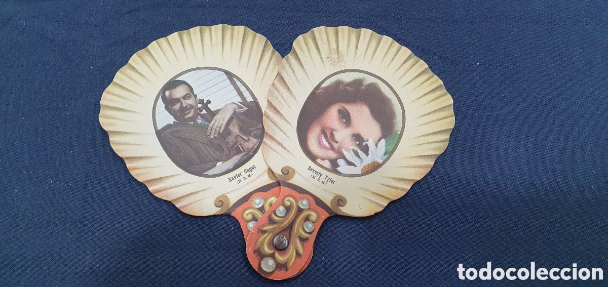 Cinema: Abanico Pai Pai de cine. Xavier Cugat y Beverly Tyler. (L133)
