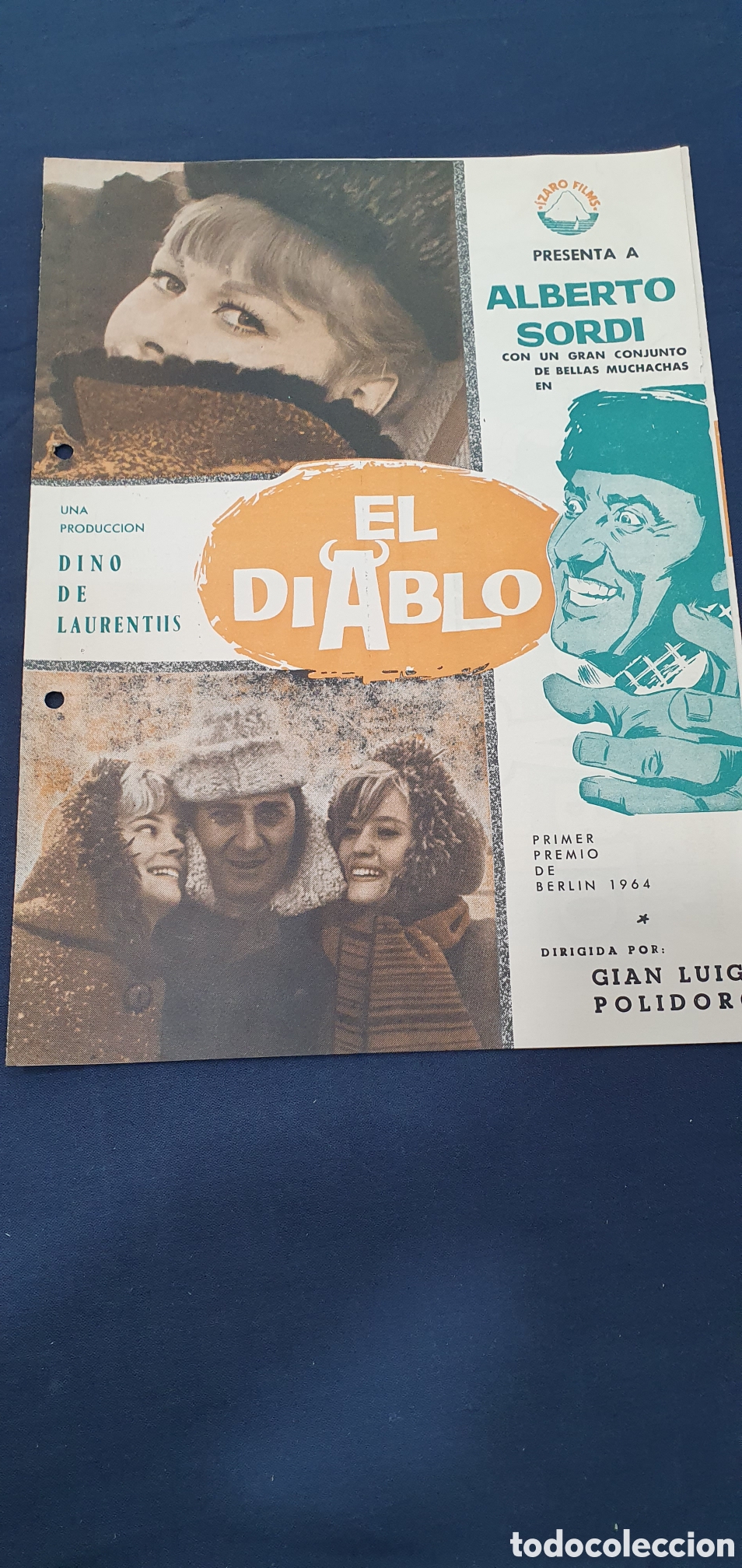 Cin&eacute;ma: Librillo programa guia cine El diablo. Alberto Sordi. (L137)