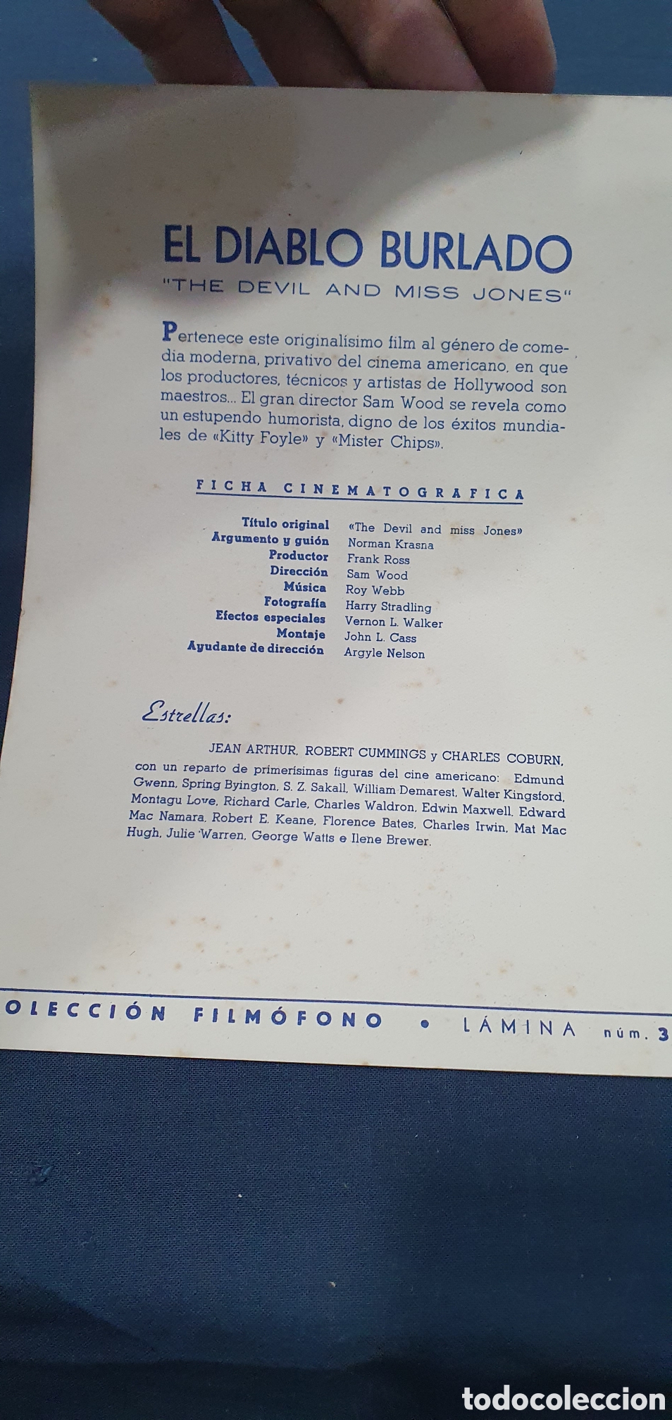 Cine: Programa de mano. El diablo burlado. (L137) - Foto 2