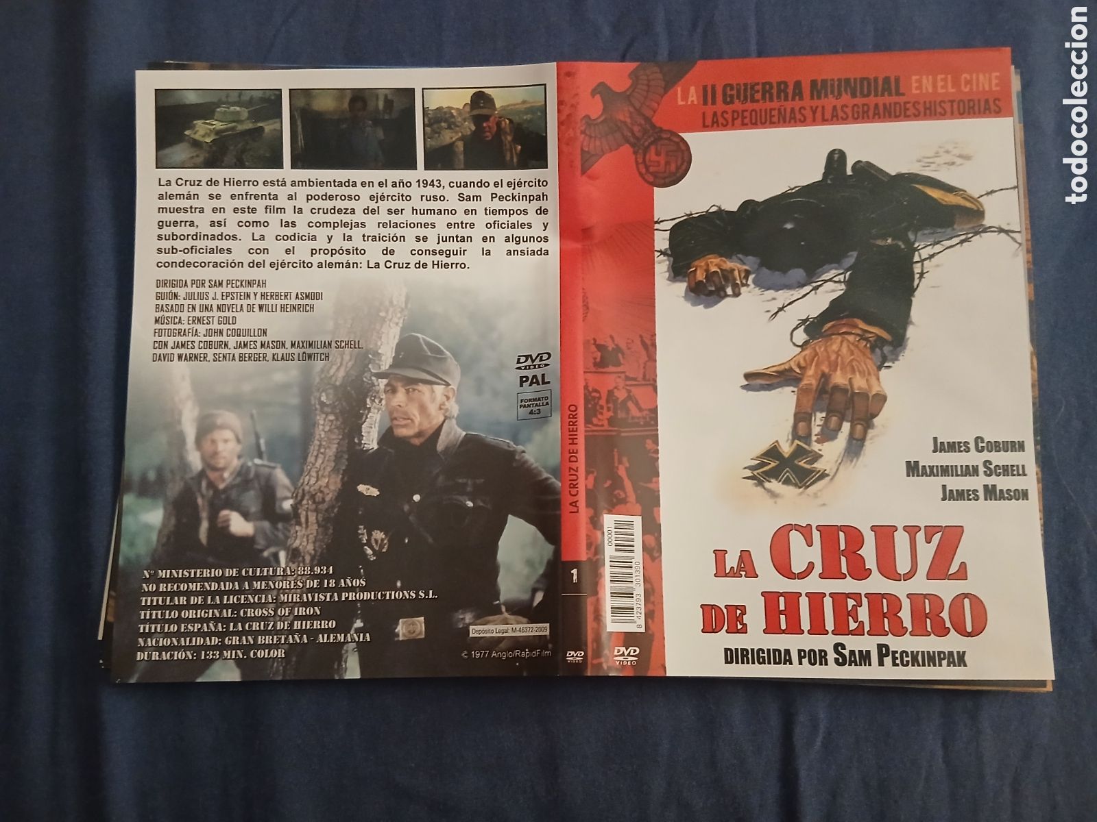 Cine: Car&aacute;tula pel&iacute;cula Dvd La Cruz de Hierro (Original) Slim