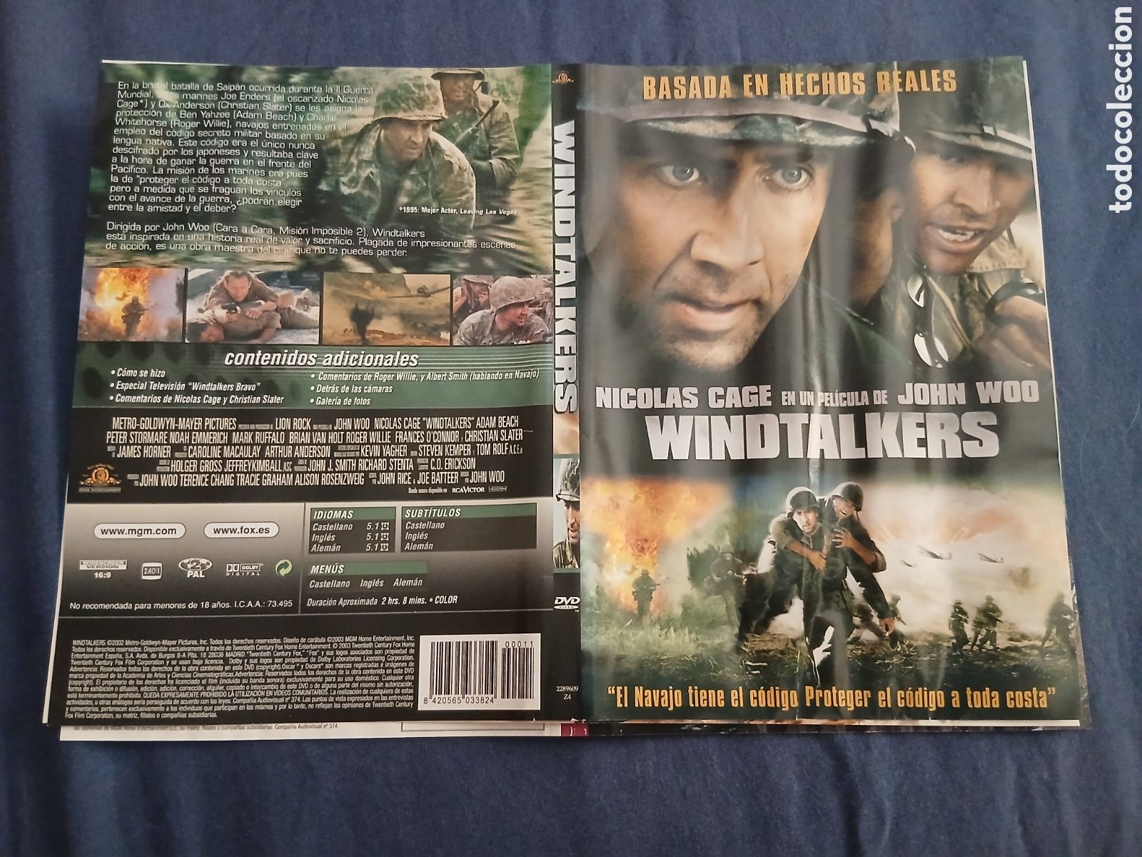 Cine: Car&aacute;tula pel&iacute;cula Dvd Windtalkers (Original) Slim