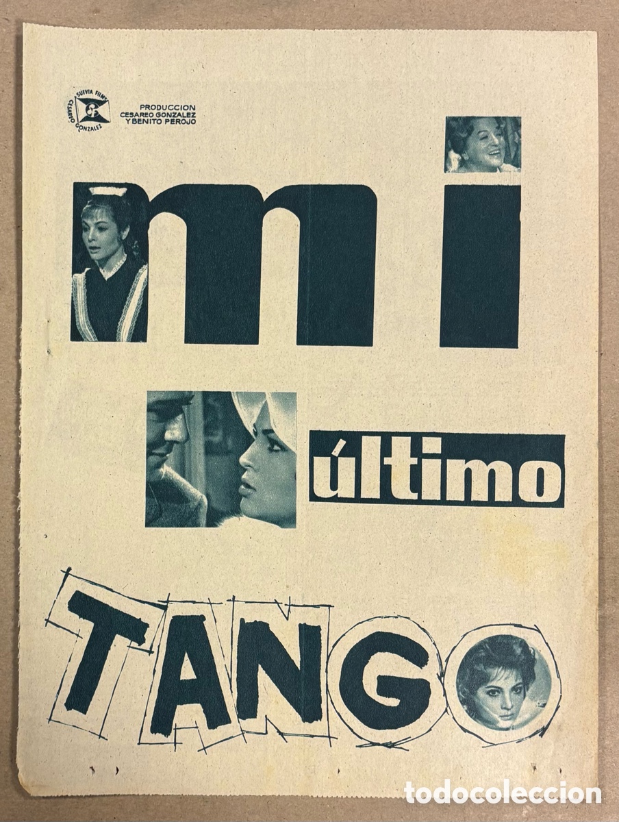 Cine: MI &Uacute;LTIMO TANGO (SARA MONTIEL). CARTEL PUBLICITARIO PERI&Oacute;DICO ABC DE 1960...