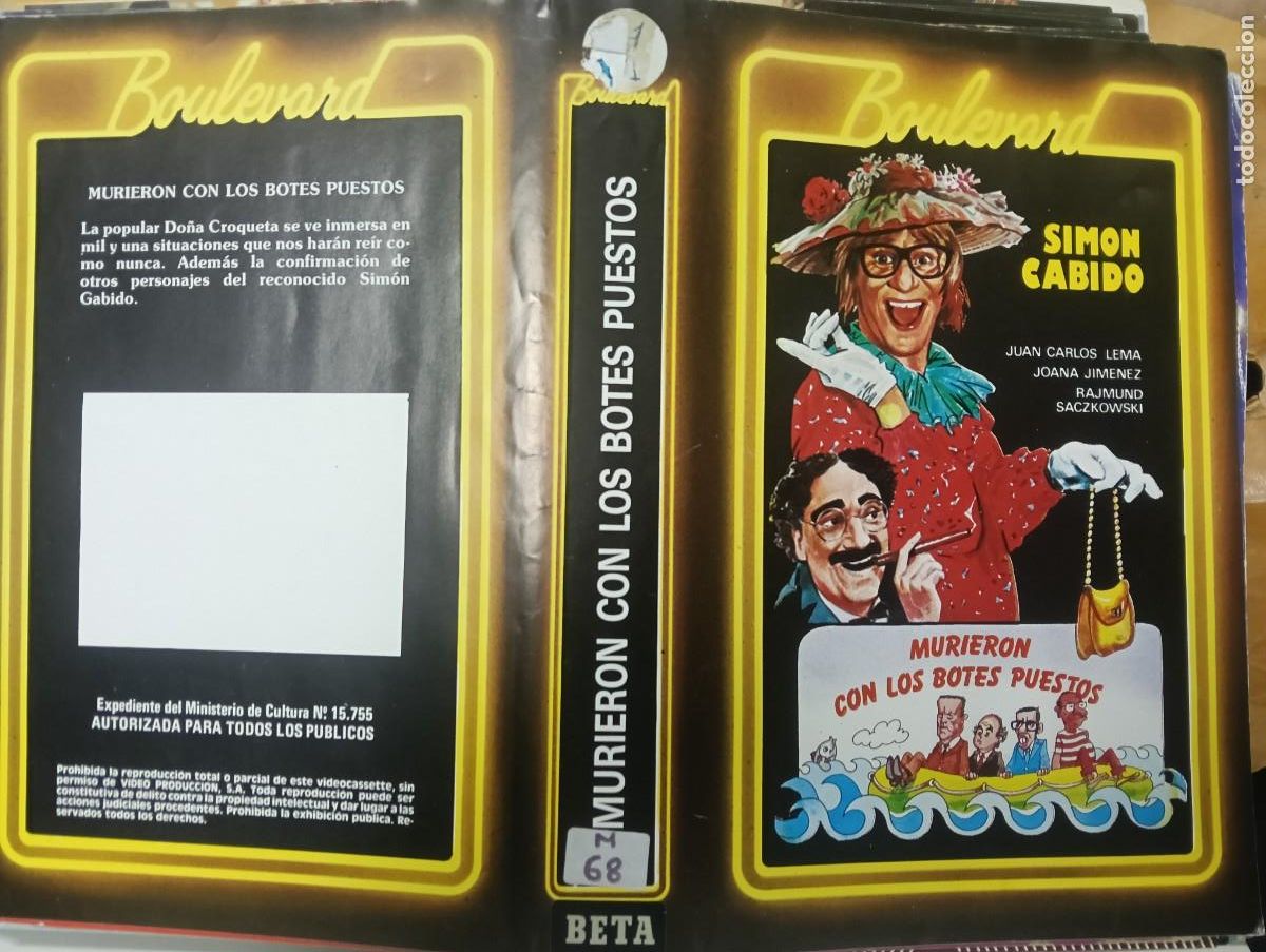 Cine: CARATULA - MURIERON CON LOS BOTES PUESTOS - BOULEVARD BETA