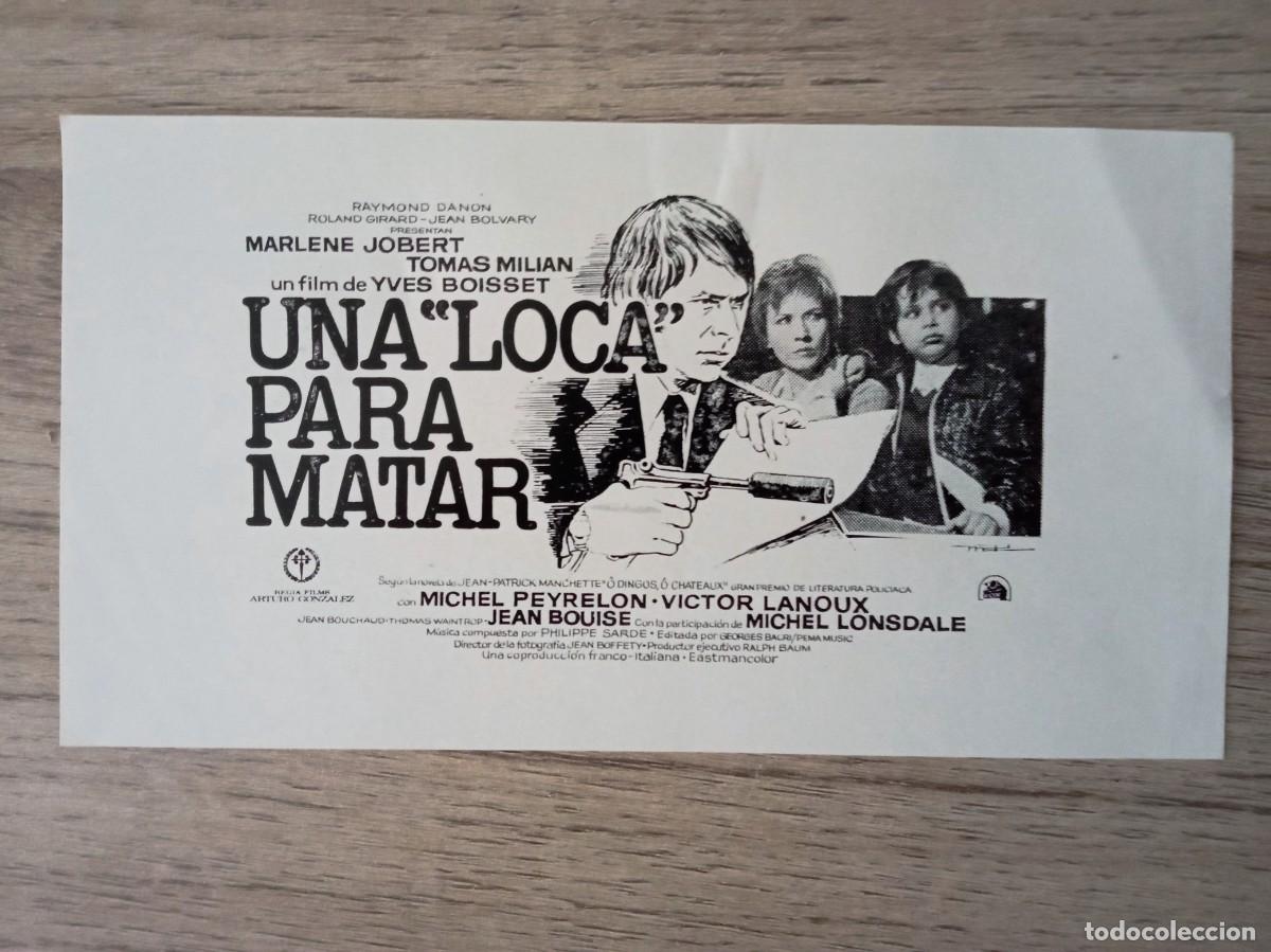 Cine: UNA LOCA PARA MATAR, MARLENE JOBERT, ES CLICH&Eacute; DE PRENSA, EN BLANCO POR DETR&Aacute;S