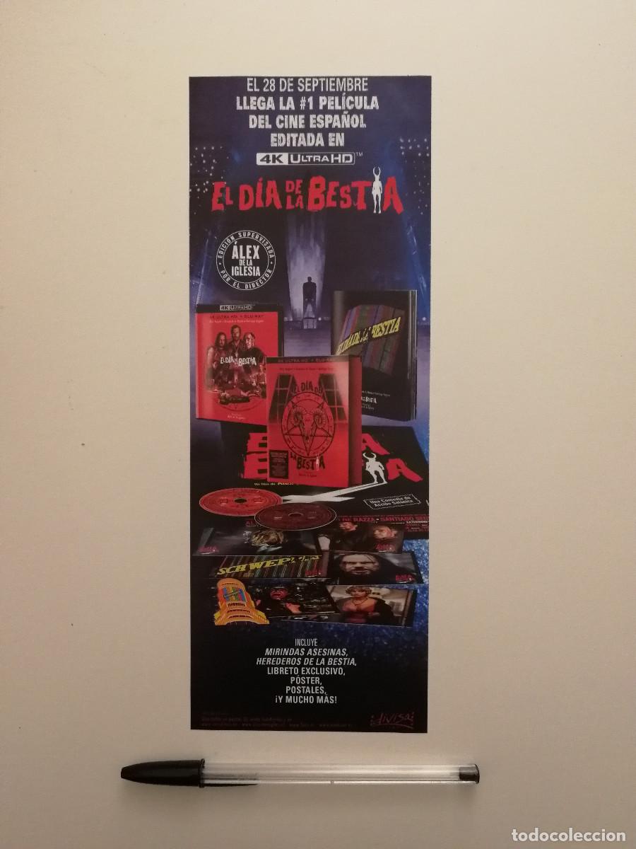 Cine: ANUNCIO ACARTONADO - EL DIA DE LA BESTIA - SANTIAGO SEGURA - TERROR - LAMINA PUBLICIDAD