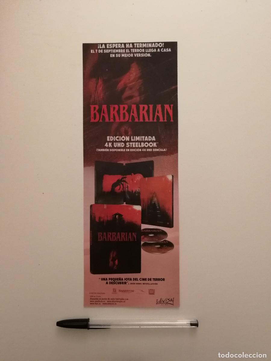 Cine: ANUNCIO ACARTONADO - Barbarian - TERROR - Zach Cregger - LAMINA PUBLICIDAD