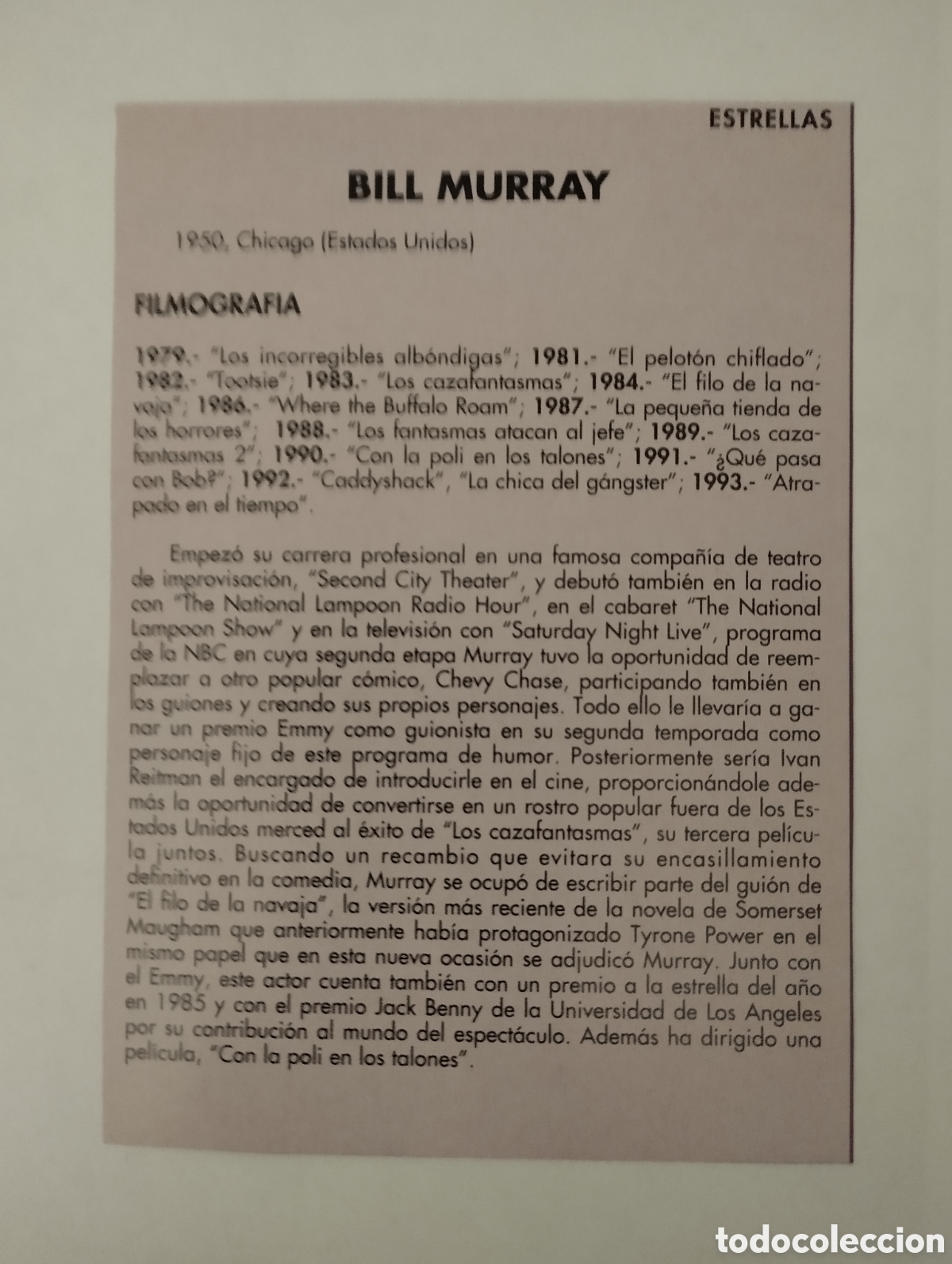 Cine: Minificha N101 Bill Murray - Actor. - Foto 2