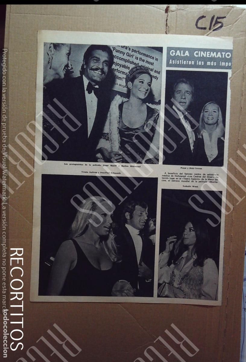 Cine: URSULA ANDRESS JACQUELINE KENNEDY BARBRA STREISAND NATHALIE WOOD OMAR SHARIFF JEAN PAUL BELMONDO