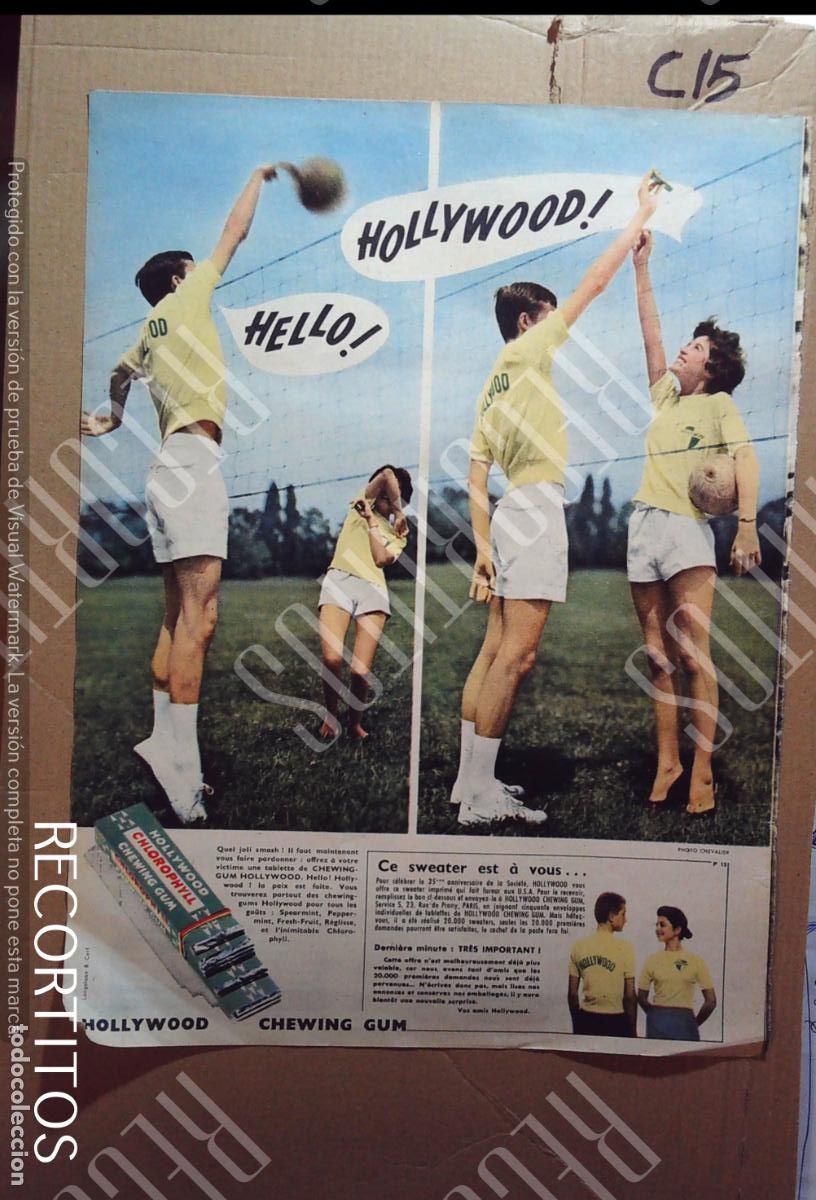 Cine: HELLO HOLLYWOOD EL CHICLE ANUNCIO PUBLICIDAD BUBBLE GUM CHICLES