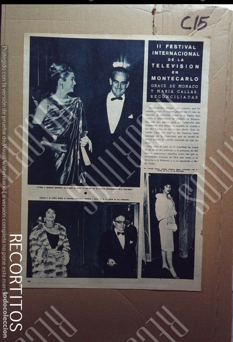 Cine: GRACE KELLY MARIA CALLAS RAF VALLONE ELIZABETH TAYLOR DONATELLO DE ORO