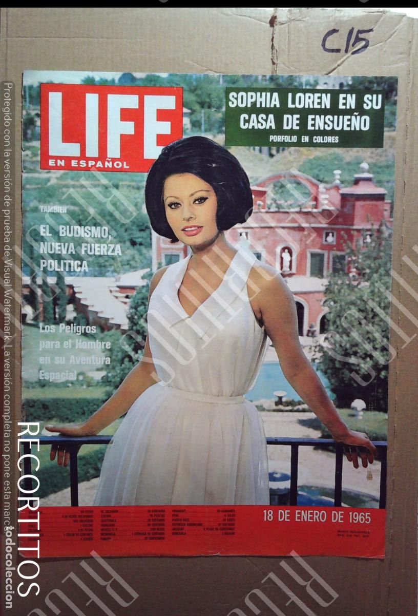 Cine: RECORTE PORTADA SOFIA LOREN PANAM JAPON AIRLINES