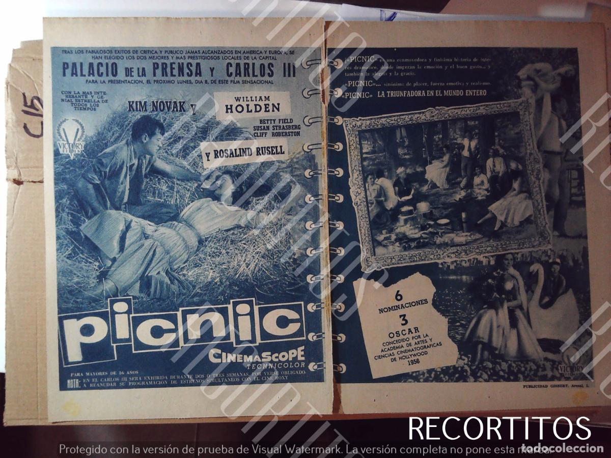 Cine: PICNIC KIM NOVAK WILLIAM HOLDEN ROSALIND RUSELL SIGMA MAQUINA DE COSER TE LIPTON