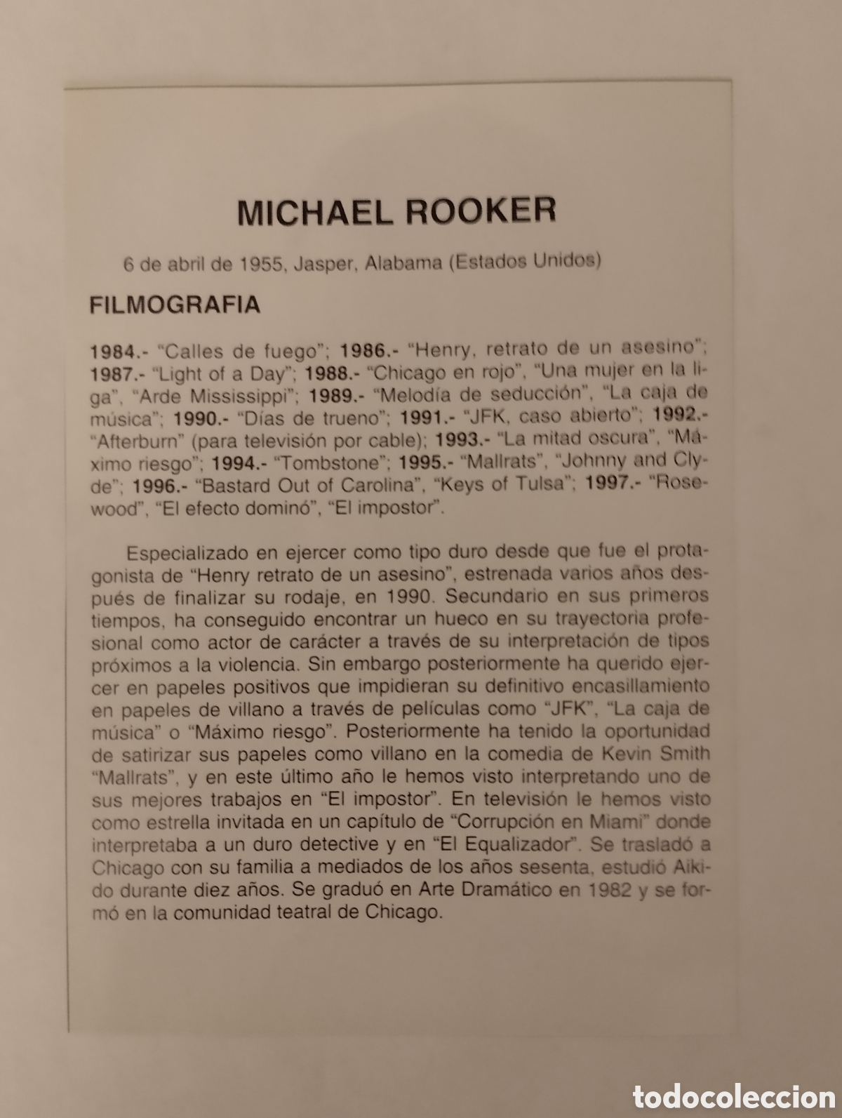 Cine: Minificha N190 Michael Rooker - Actor. - Foto 2