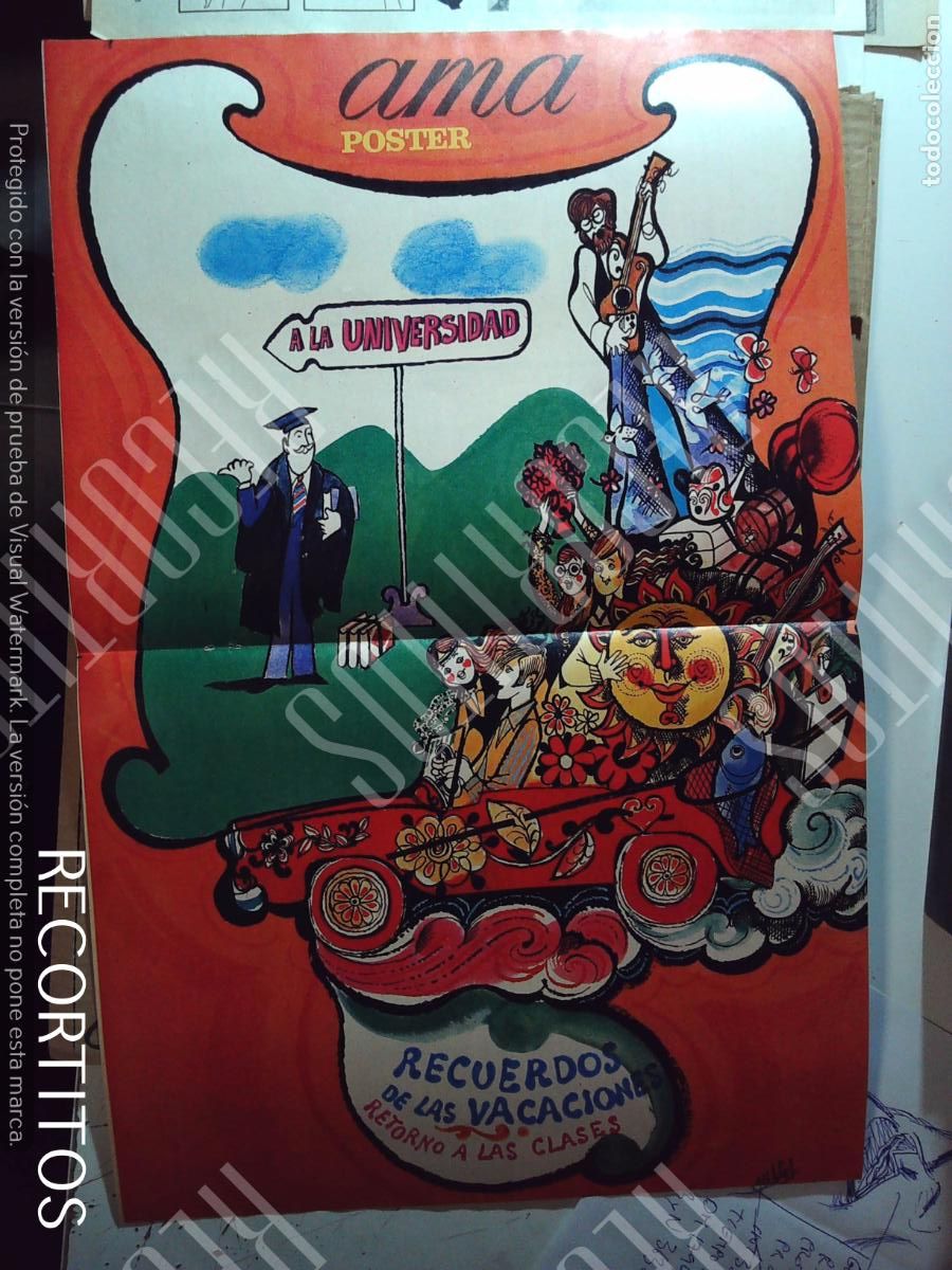 Cine: poster vuelta a clase la universidad vargas ochagavia elio bernhayer pedro rovira pedro rodriguez