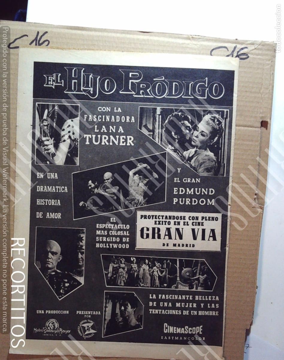 Cine: el hijo prodigo lana turner edmund purdom