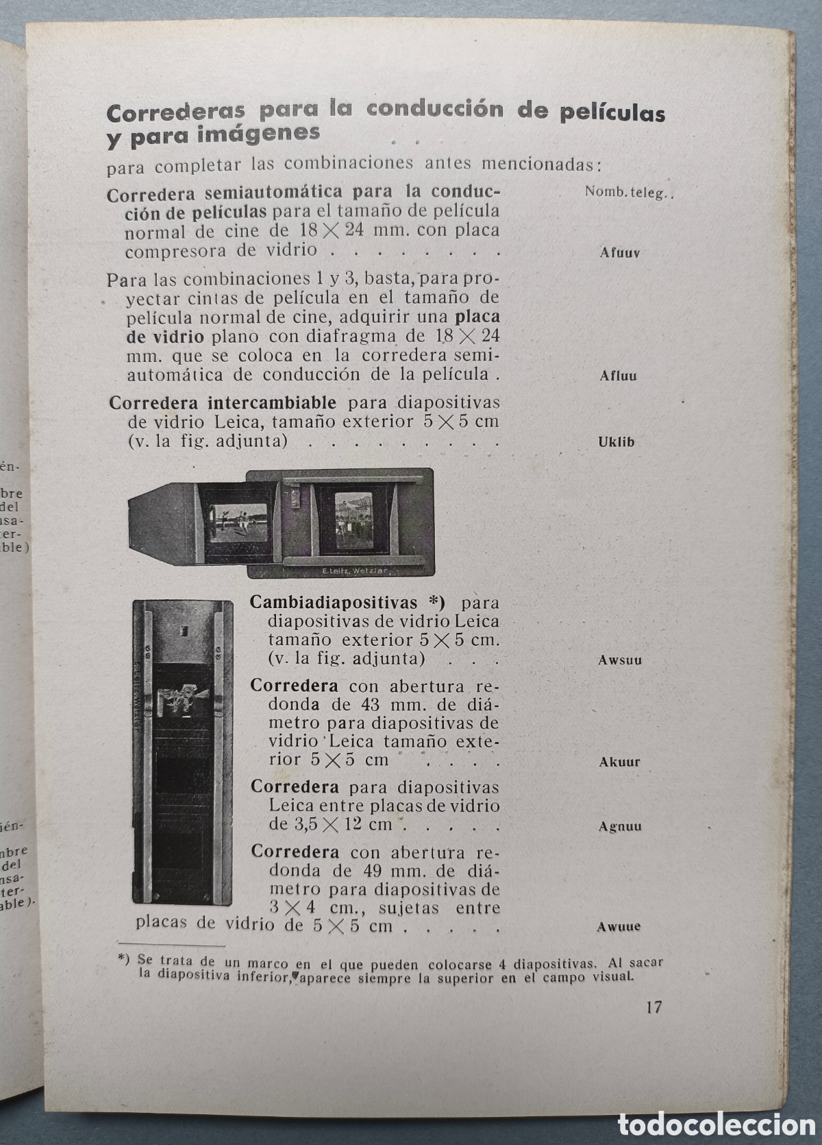 Cine: LEITZ PROYECTOR CAT&Aacute;LOGO 1935 - Foto 6