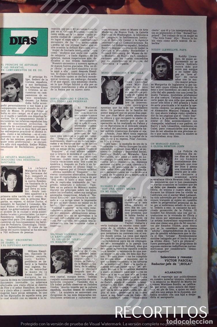 Cine: OLIVIA NEWTON JOHN grace kelly isabel ii joan miro roddy llewellyn solidad beceril richard burton