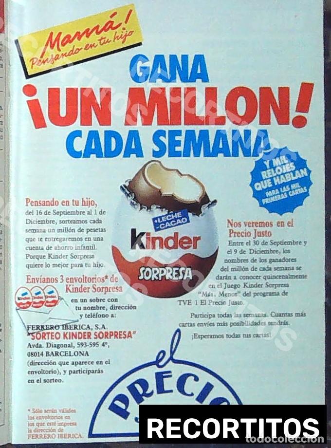 Cine: huevos kinder el precio justo