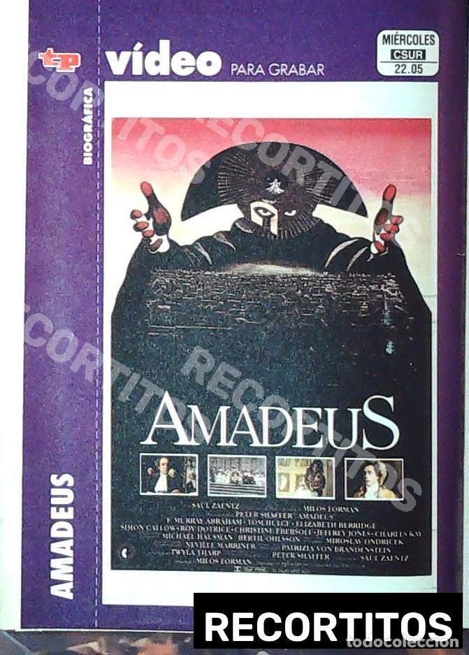 Cine: AMADEUS MOZART MILOS FORMAN TOM HULCE