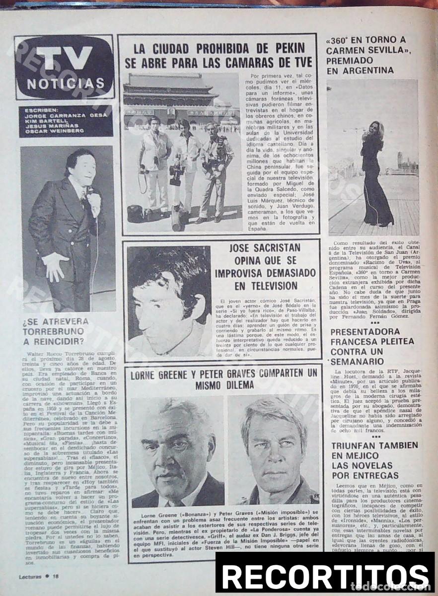 Cinema: LORNE GREENE BONANZA peter graVES CARMEN SEVILLA PEPE SACRISTAN torrebruno
