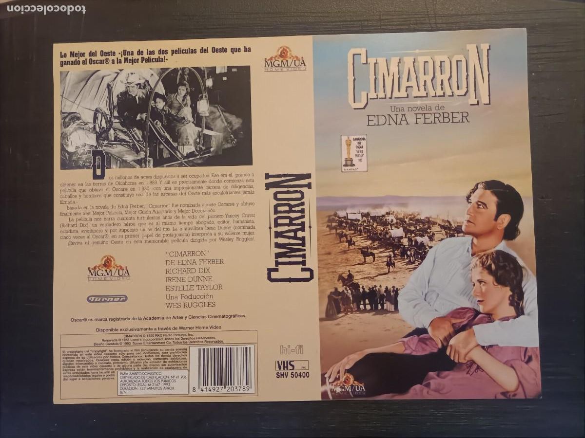 Cinema: CARATULA DEL WESTERN CIMARRON, RICHARD DIX, IRENE DUNNE,