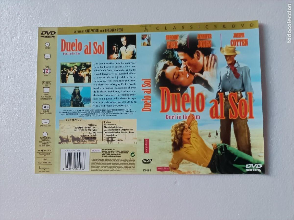 Cine: CARATULA Y GU&Iacute;A DEL WESTERN, DUELO AL SOL. 1946. GREGORY PECK.