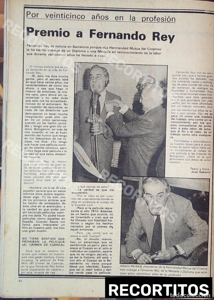Cine: premio para fernando rey