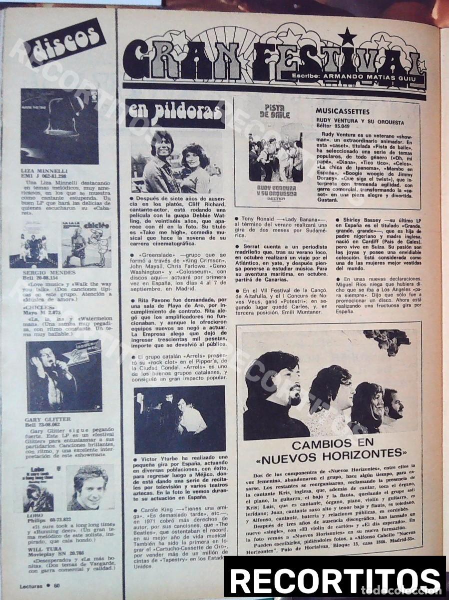 Cine: nuevos horizontes chicles sergio mendes clif richards liza minelli cabaret nuevos horizontes