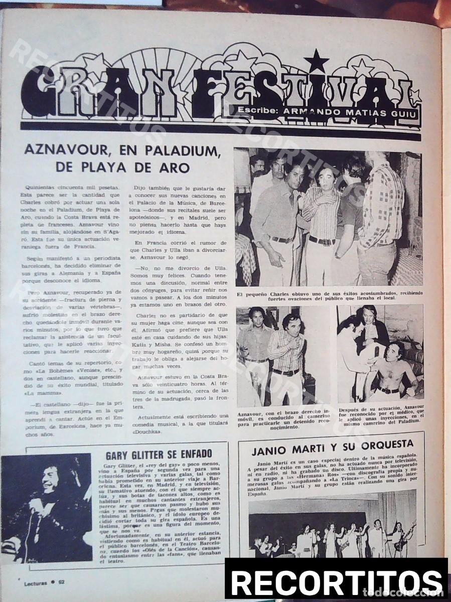 Cine: charles aznavour en playa de aro janio marti gary glitter