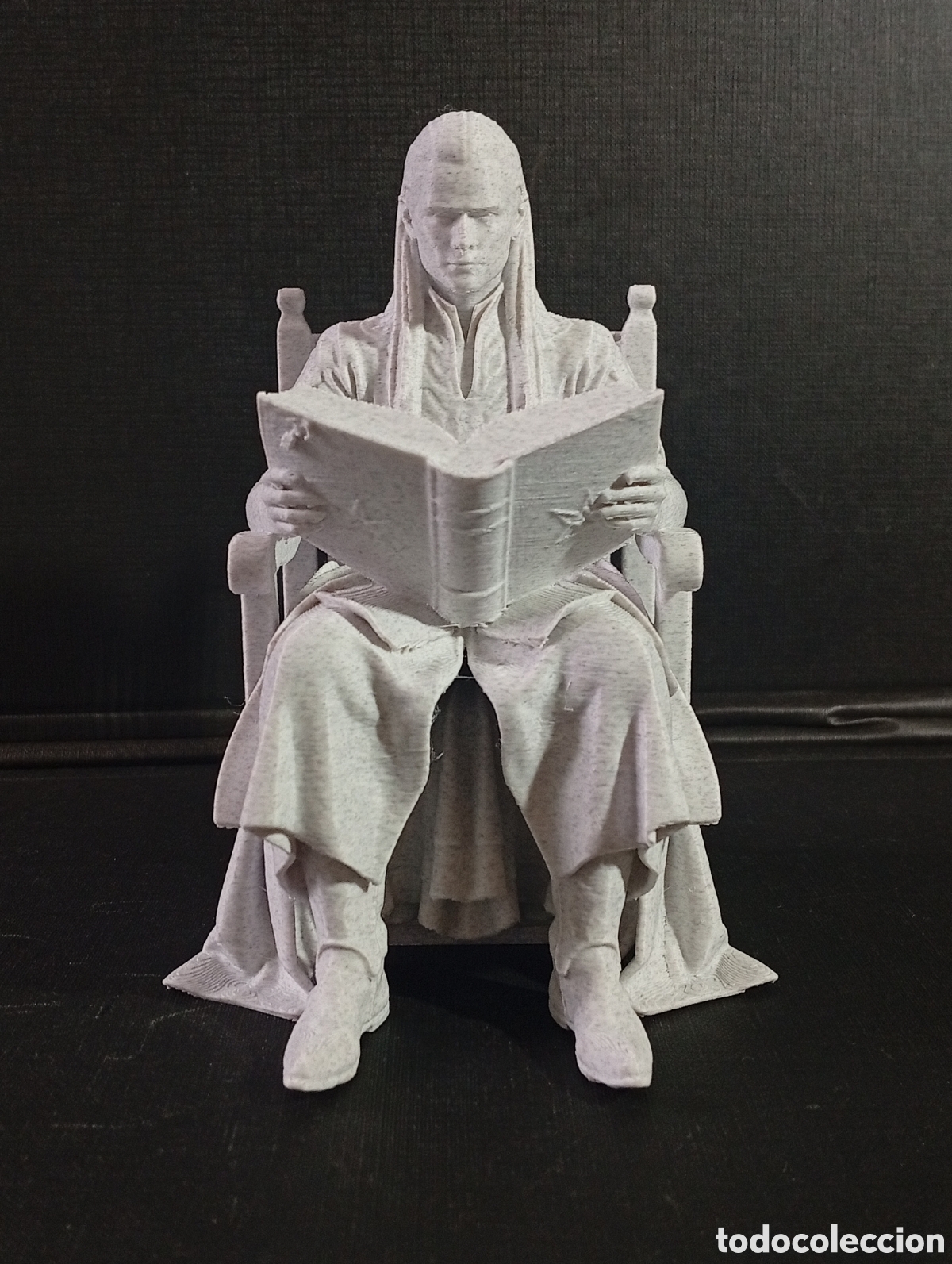 Cine: Figura Elfo / Legolas Lector 16cm - El Se&ntilde;or de los Anillos (Impresi&oacute;n 3D Premium Efecto M&aacute;rmol - Id