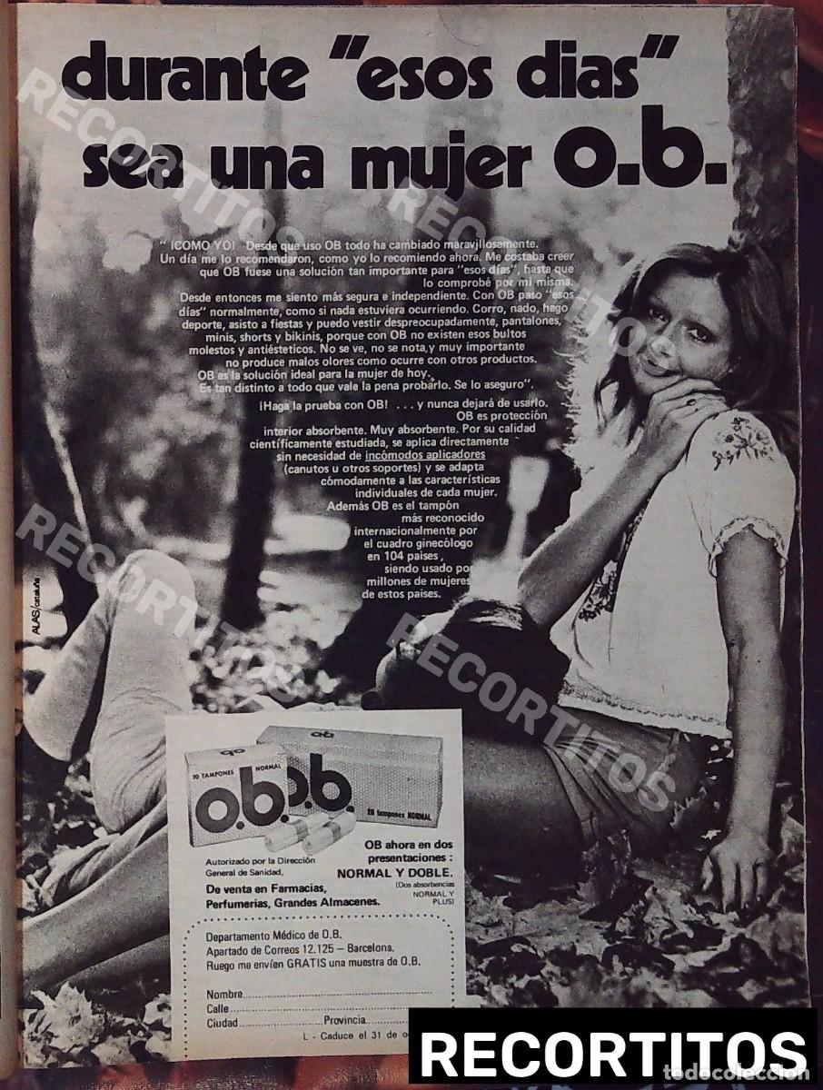 Cine: ob tampones y compresas anuncio publicidad