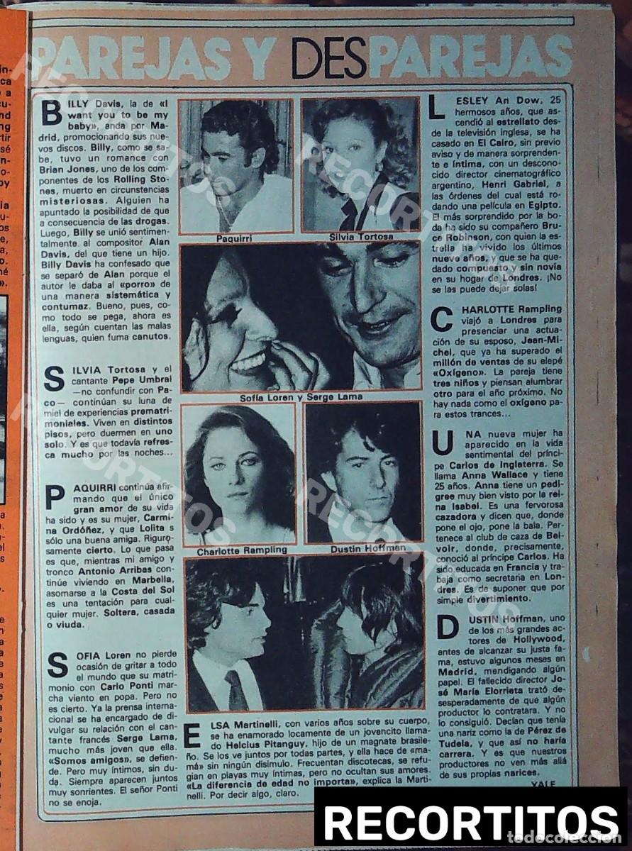 Cine: paquirri silvia tortosa sofia loren charlotte rampling elsa martinelli dustin hoffman