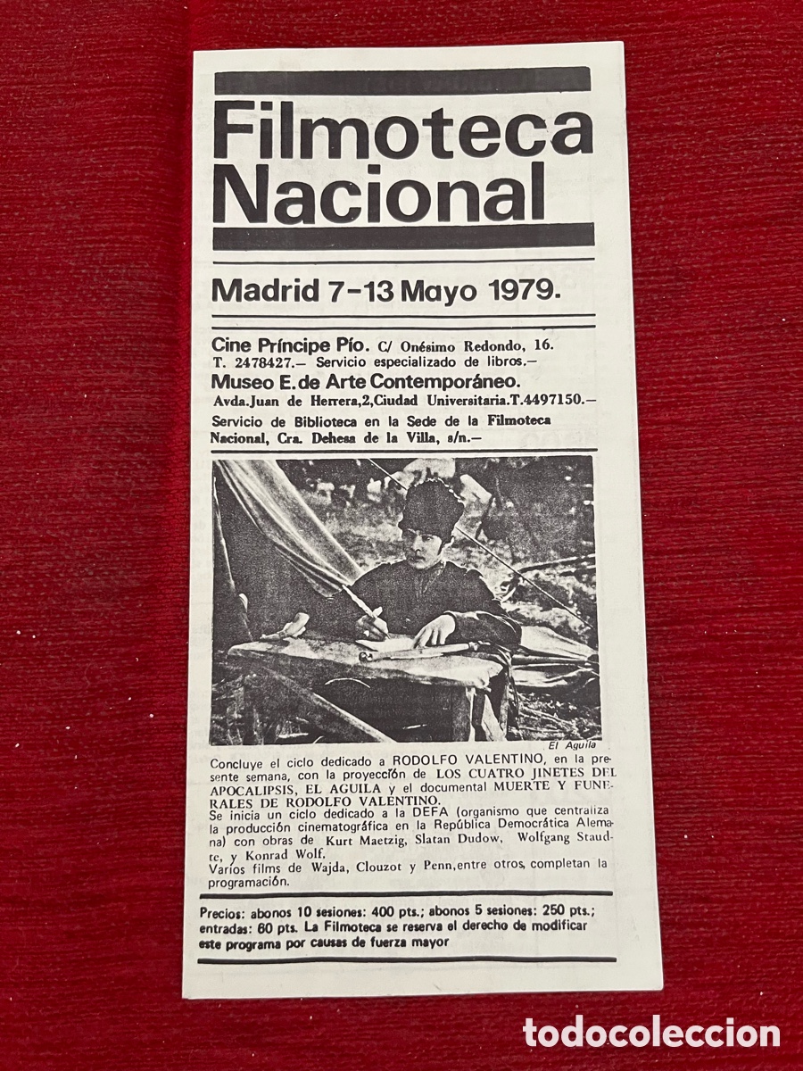 Cine: R32109 DOCUMENTO FILMOTECA NACIONAL MADRID 7-13 MAYO 1979 CICLO DEFA ARTHUR PENN ANDRZEJ WAJDA