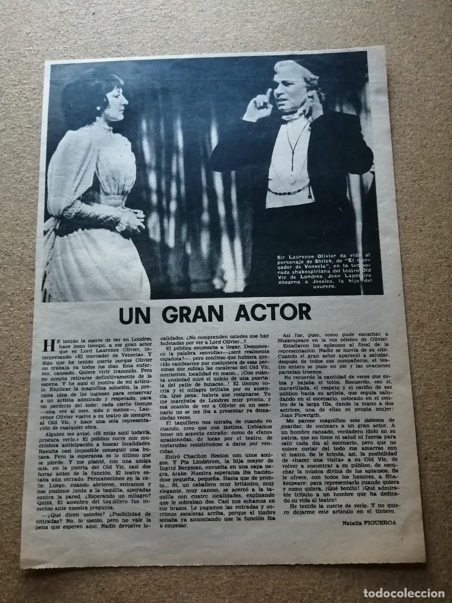 Cine: REPORTAJE FIRMADO POR NATALIA FIGUEROA. LAURENCE OLIVIER, UN GRAN ACTOR