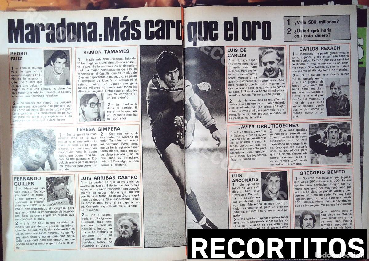 Cine: DIEGO ARMANDO MARADONA arconada benito urruticoechea carlos rexach teresa gimpera
