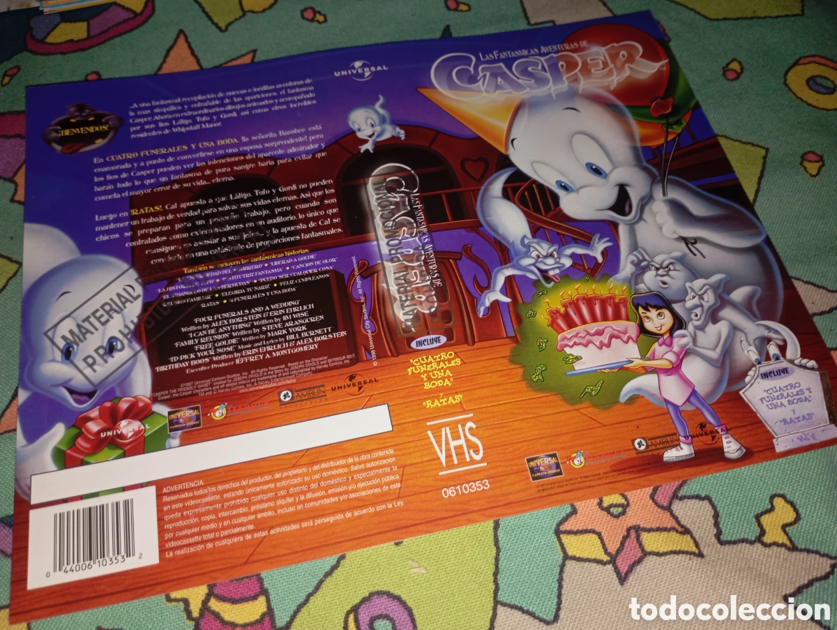 Cine: Car&aacute;tula vhs-las fant&aacute;sticas aventuras de casper- promocional