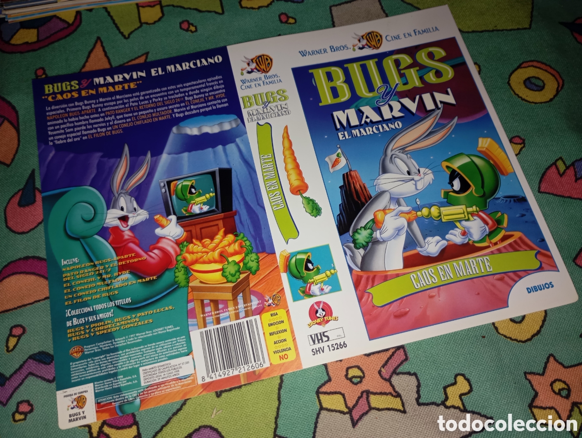 Cine: Car&aacute;tula vhs- Bugs bunny y Marvin el marciano