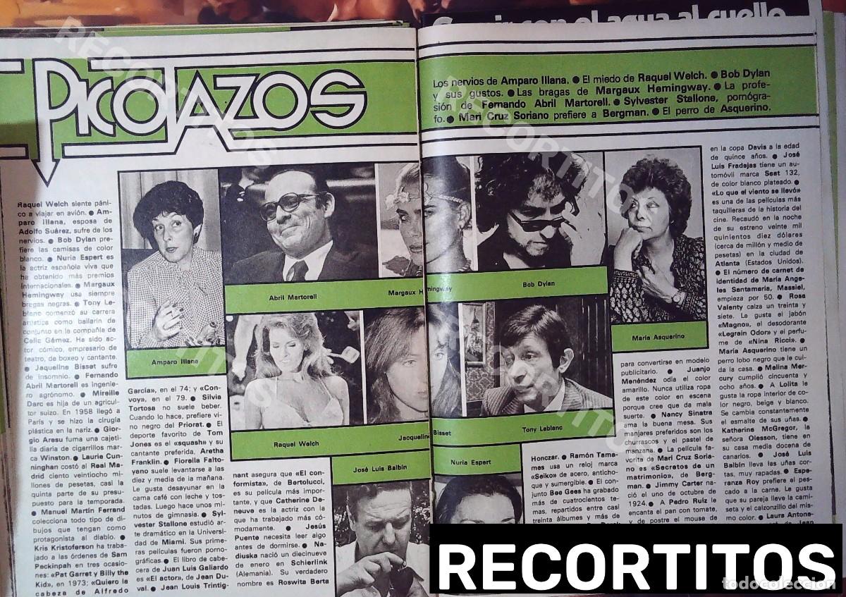 Cine: BOB DYLAN TONY LEBLANC NURIA ESPERT MARGAUX HEMINGWAY AMAPARO ILLANA RAQUEL WELCH JACQUELINE BISSET