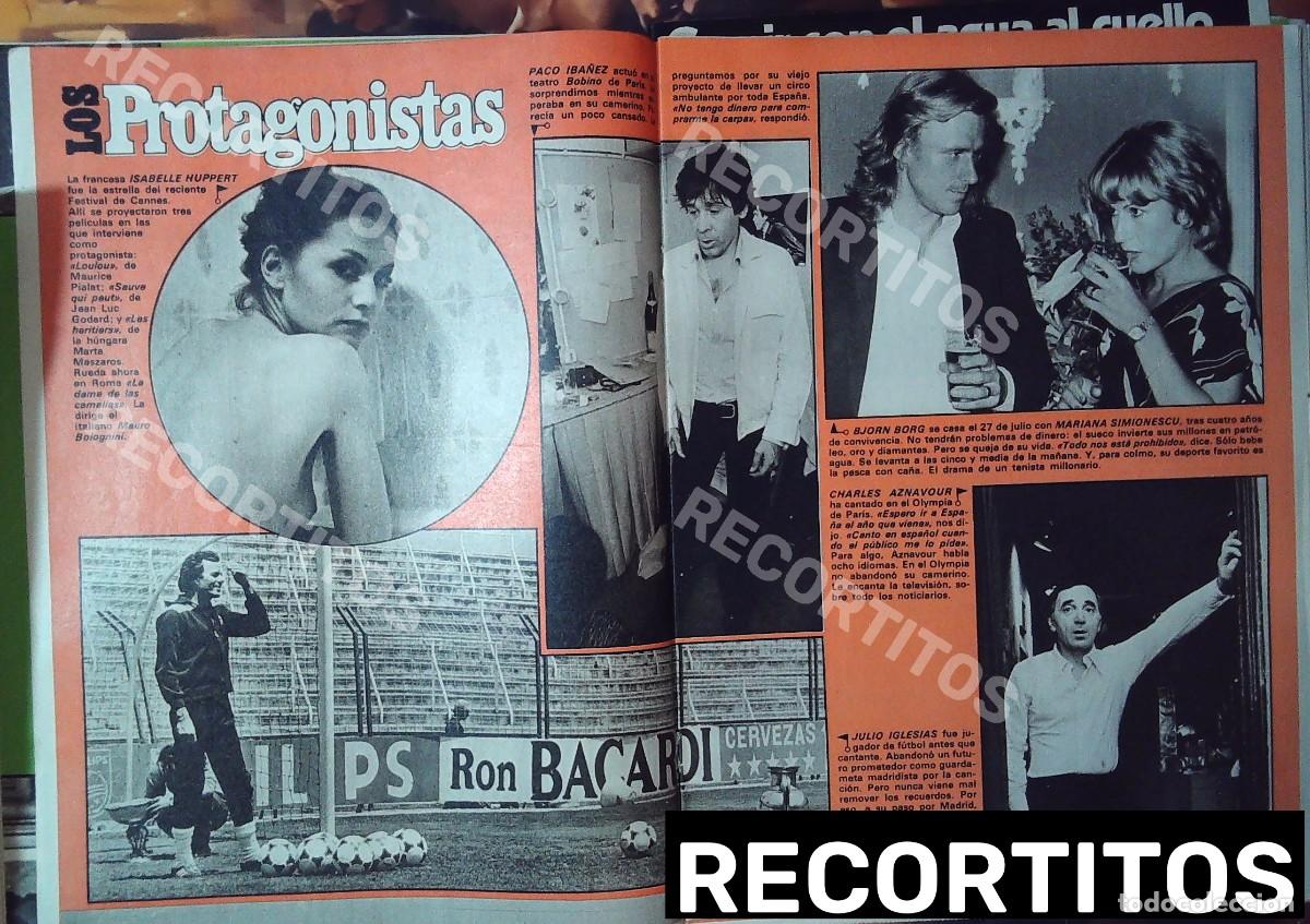Cine: BJORN BORGA NARIANA SIMIONESCU JULIO IGLESIAS CHARLES AZNAVOUR ISABELLE HUPPERT PACO IBA&Ntilde;EZ