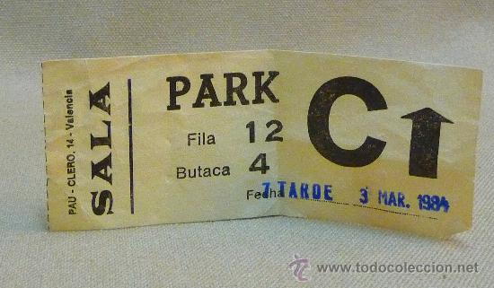 Cine: ENTRADA, CINE, PARK C, 1982, BUTACA 4 - Foto 1