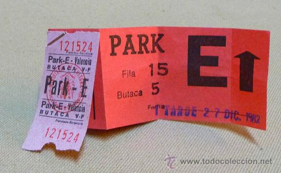 Cine: ENTRADA, CINE, PARK E, 1982, BUTACA 5 - Foto 1