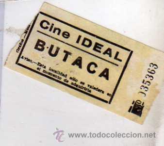 Cine: Entrada de Cine Ideal Madrid. butaca. - Foto 1