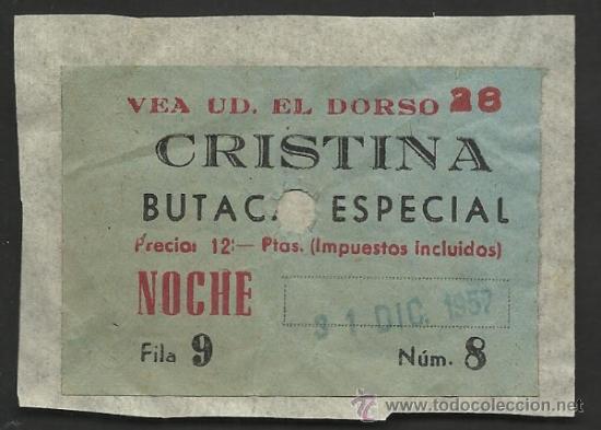 Cine: ENTRADA DE CINE  -CRISTINA - BARCELONA - PEGADA - (V-112) - Foto 1