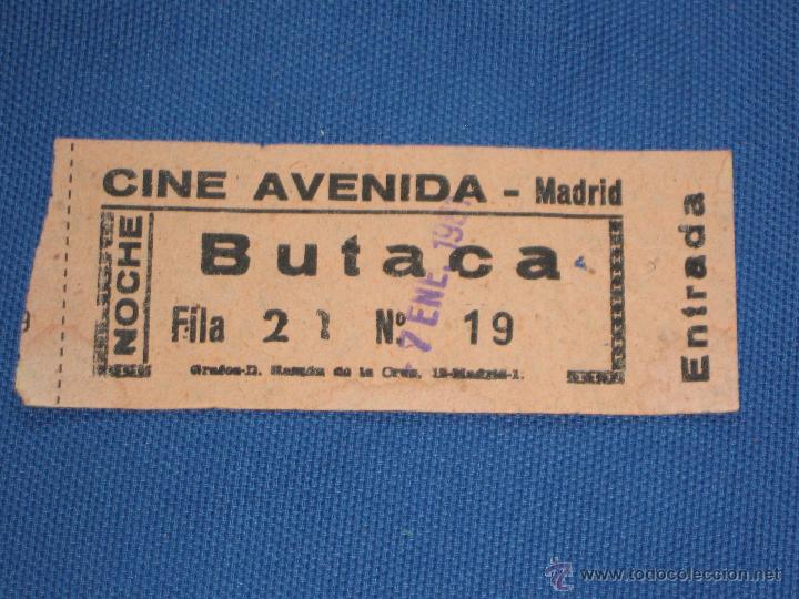 Cine: ENTRADA DE CINE - AVENIDA - MADRID - Foto 1