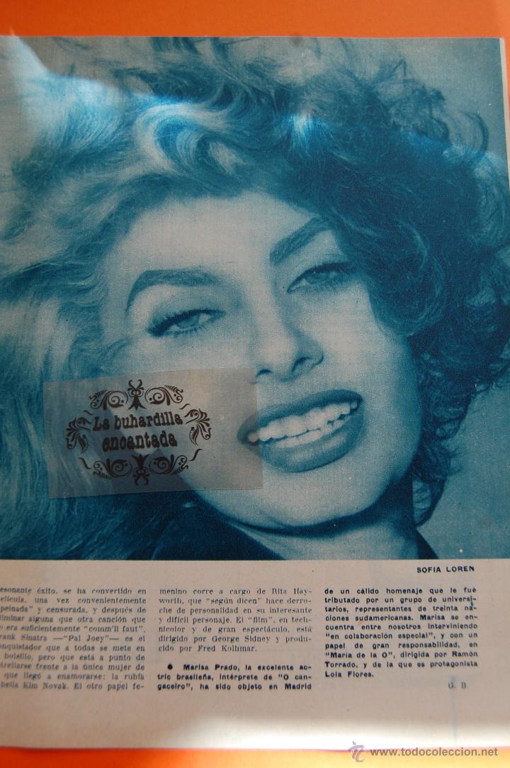 Cine: FOTO REVISTA 1958 - SOFIA LOREN - Foto 1