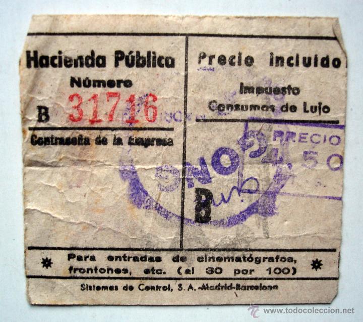 Cinema: Entrada Cine Gong de Madrid. A&ntilde;os 40