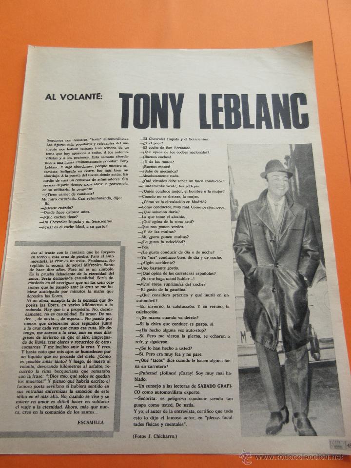 Cine: ARTICULO 1966 - TONY LEBLANC - 2 PAGINAS - Foto 1