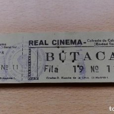 Cine: TALONARIO O TACO DE ENTRADAS DE CINE REAL CINEMA CALZADA DE CALATRAVA BUTACA FILA 19 Nº 11 DE 1976 . Lote 70573845