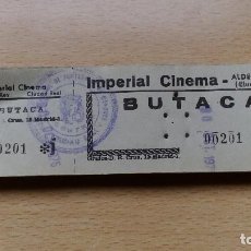 Cine: TALONARIO O TACO DE ENTRADAS DE CINE IMPERIAL CINEMA DE ALDEA DEL REY BUTACA Nº 00201 DE 1976 