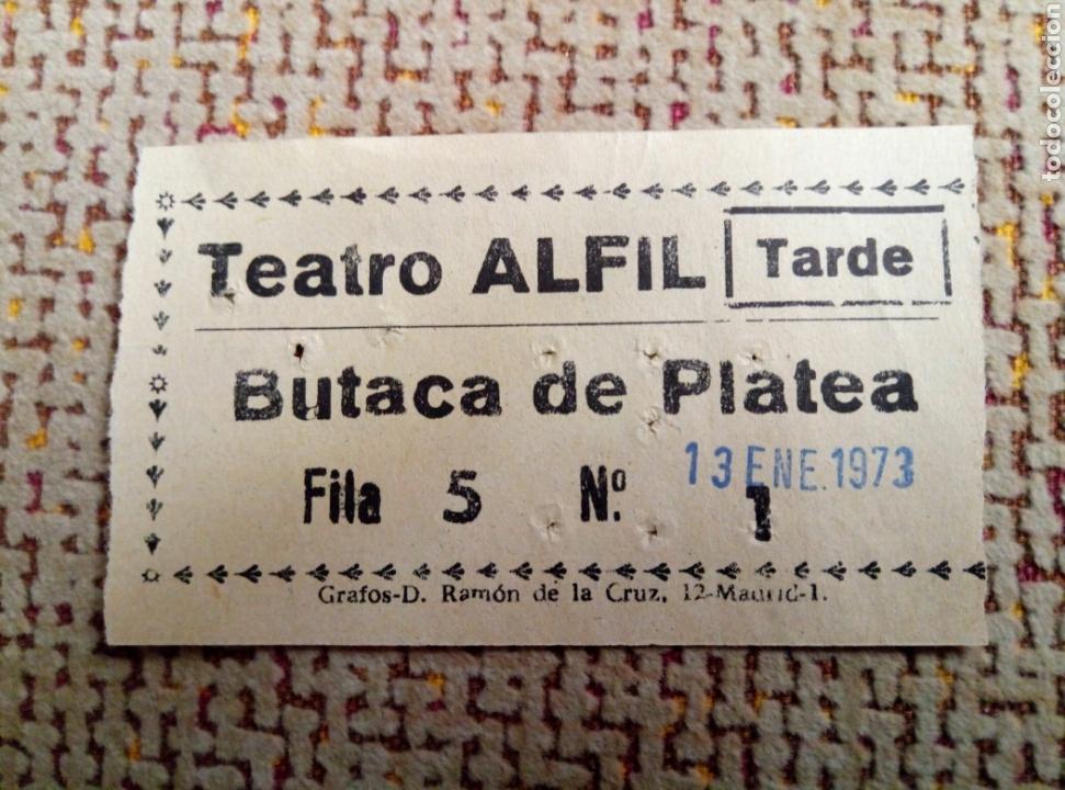 Cine: Teatro Alfil. Entrada a&ntilde;o 1973 - Foto 1